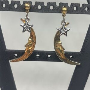 Vintage Avon Starry Night Moon Earrings